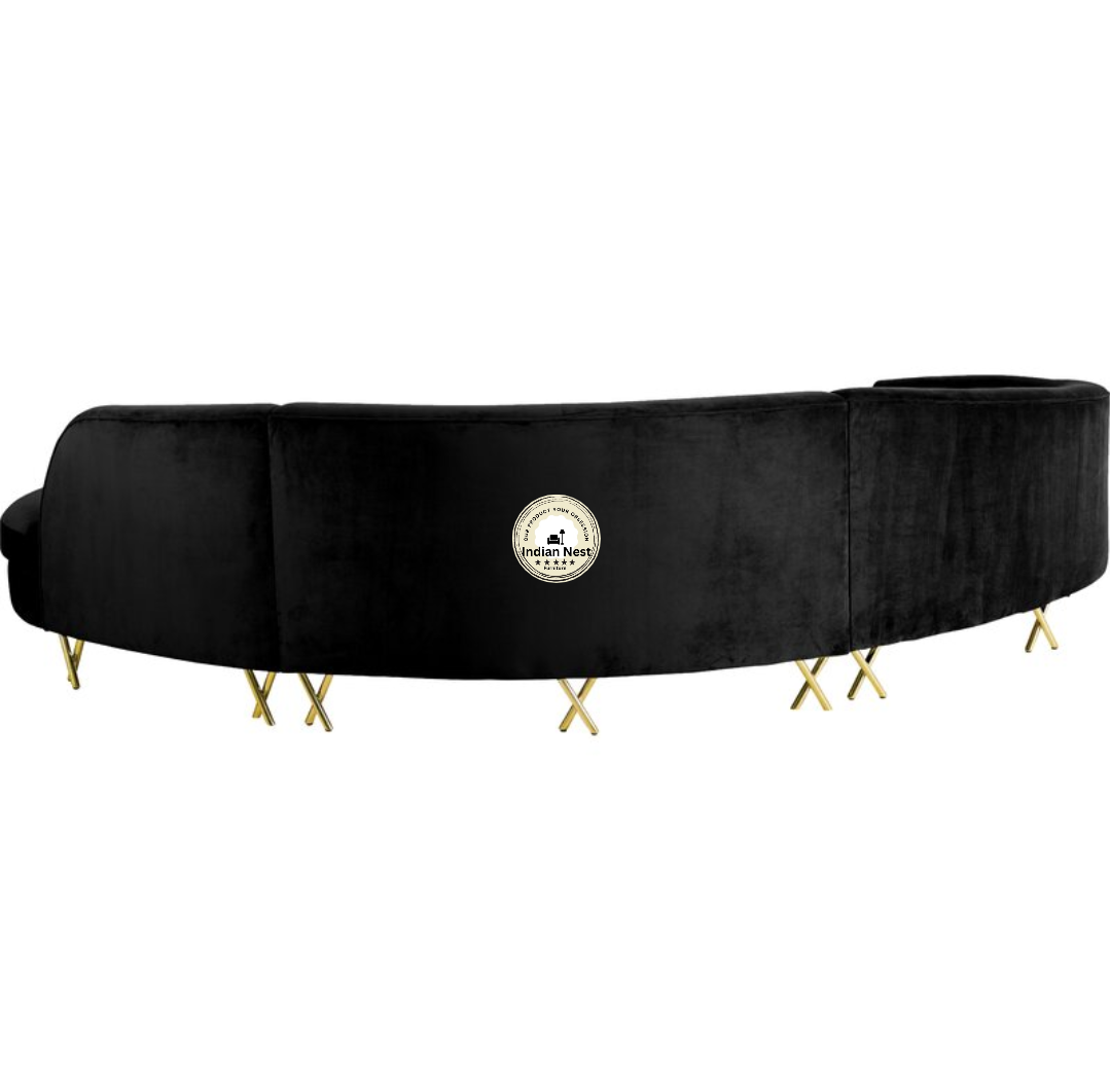 Nordic Black Curved Luxury Sofa