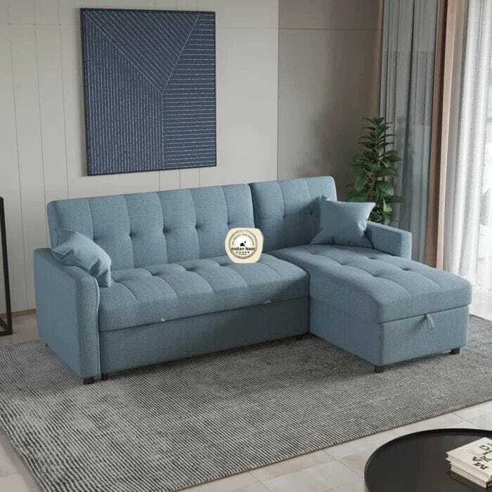 L-Shaped Sectional Sofa Cum Bed