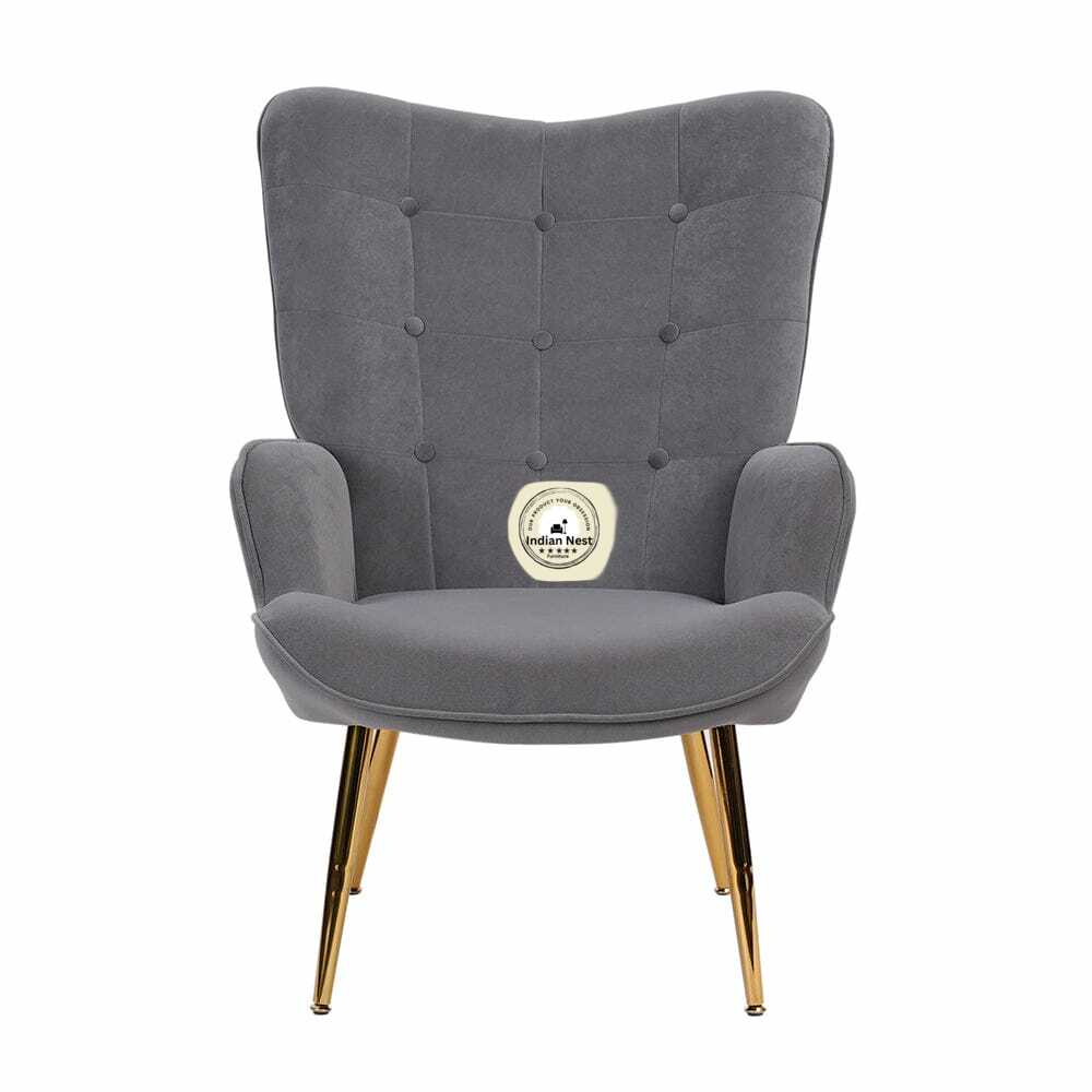 Boss Button Tufted Wingback Chair With Stool