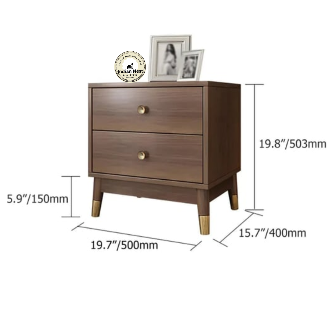 Solvent Wooden Bed Side Table