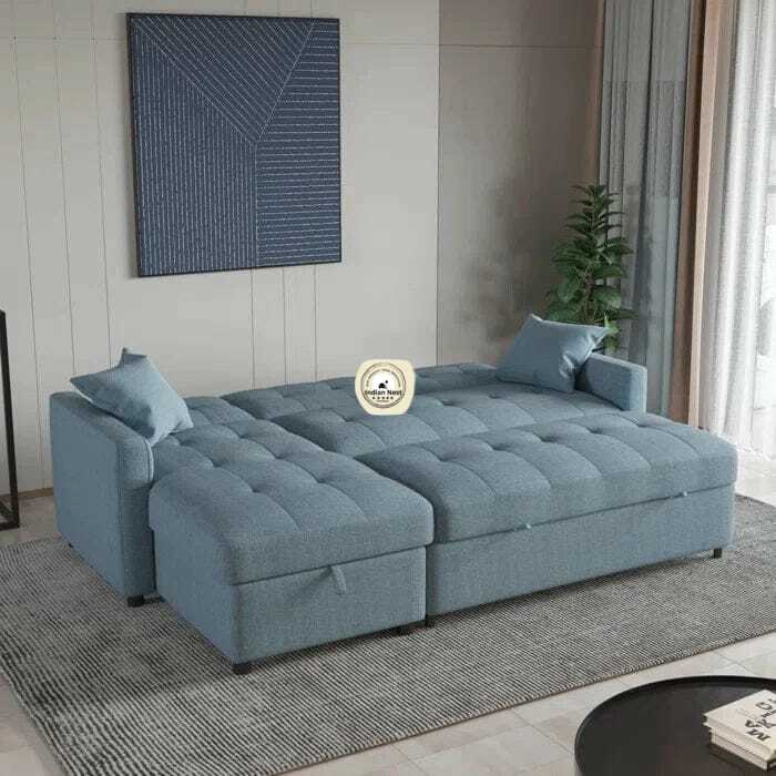 L-Shaped Sectional Sofa Cum Bed
