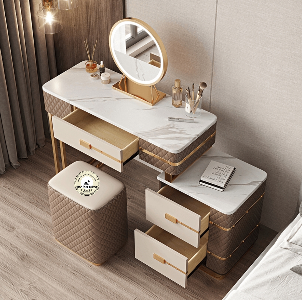 Modern bride style makeup vanity