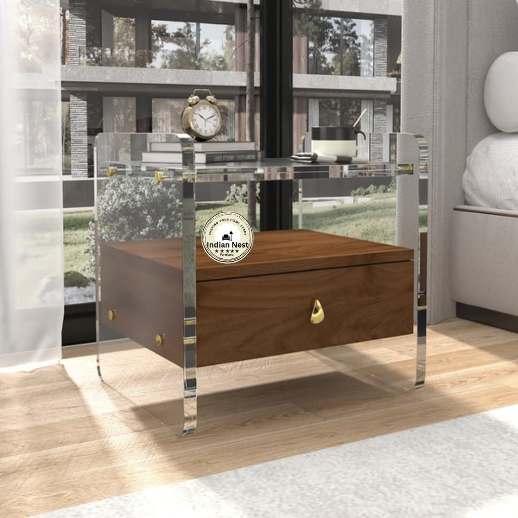 Glasse Bed Side Table