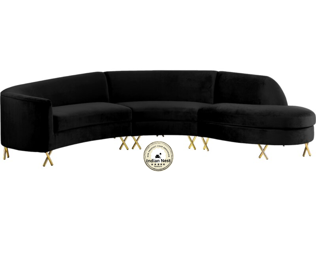 Nordic Black Curved Luxury Sofa