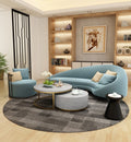 Royal Italian Style Modern Velvet Upholstered Curved Sofa
