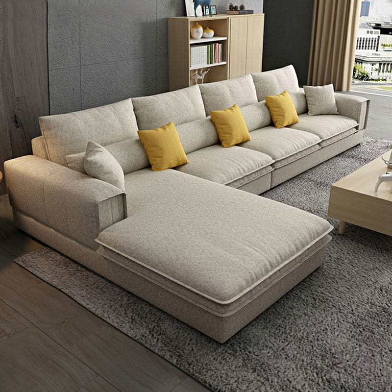 Nordic Modern Sofa Design L Shape Fabric Velvet