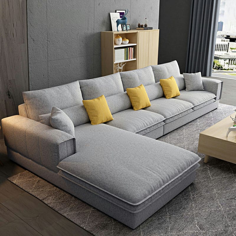 Nordic Modern Sofa Design L Shape Fabric Velvet