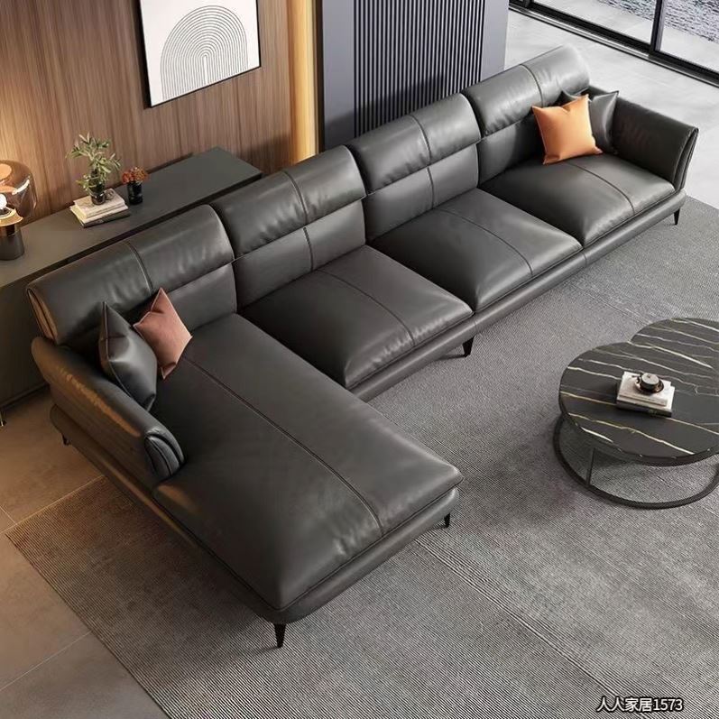 L-shape Italian luxury sofa in leatherette